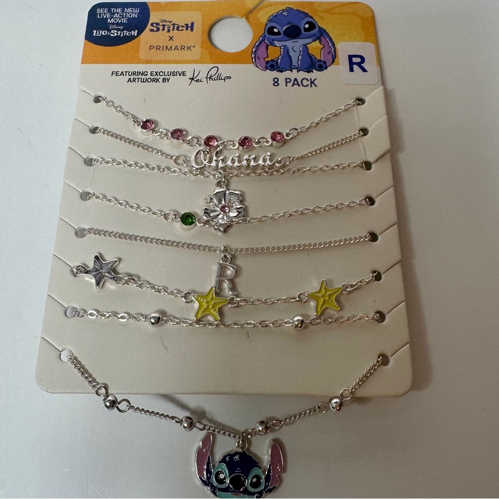 NWT. Disney Stitch 8 bracelet set from Primark.
